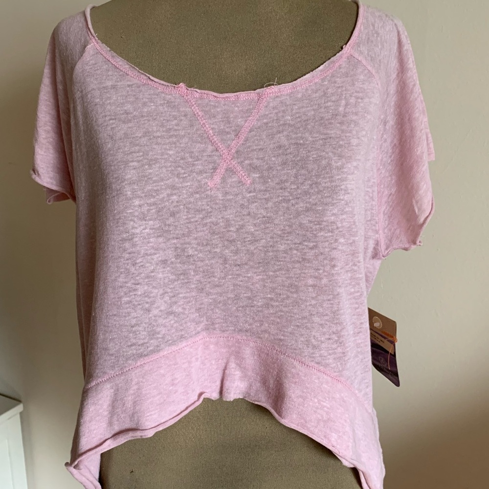 NWT Pink Heathered Crop Top - Picture 2 of 6